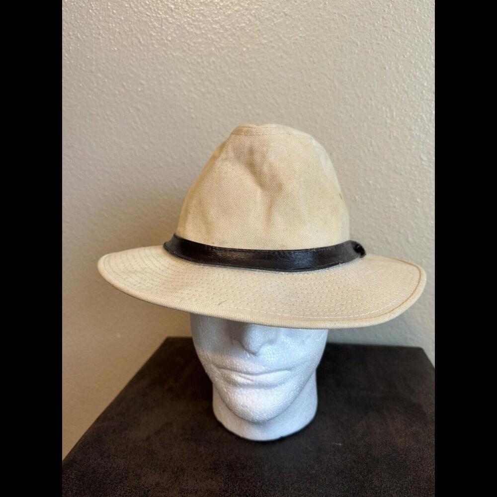 Vintage Men's Stetson Mallory Black / Tan Derby Fedora Hat Cap Large